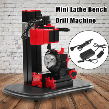 110V-240V Mini Lathe Bench Drill Machine DIY Electric Drill Woodwork Model Making Tool Lathe Milling Machine Kit