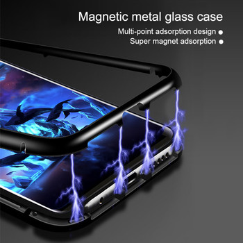 Magnetic Adsorption Phone Case for Samsung Galaxy S8 S9 Plus S7 Note 8 Tempered Glass Back Cover Metal Flip Cases For Xiaomi 8
