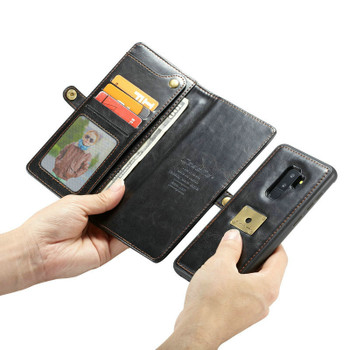Phone Cases for Samsung S9 Plus Leather Flip Wallet Case 2 in 1 Design with Removable Magnetic Phone Cover Coque