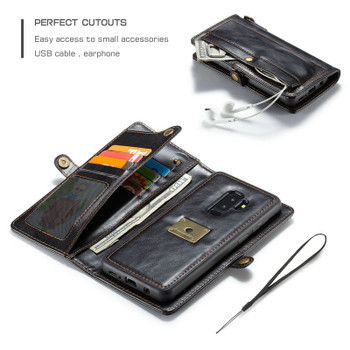 Phone Cases for Samsung S9 Plus Leather Flip Wallet Case 2 in 1 Design with Removable Magnetic Phone Cover Coque