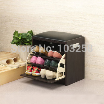 Small Size Shoe Racks hallway shoes-changing bench Japanese Porch Shoe Ark Tipping Bucket Shoebox Export Furniture 43*30*43CM