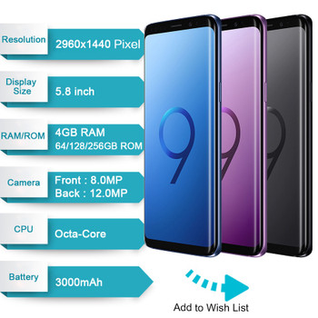 Samsung Galaxy S9 5.8" inch Android Octa core 4GB RAM 64GB ROM  12MP 3000mAh Original 4G Unlocked Mobile phone 