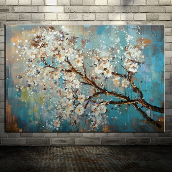 Large 100%  Handpainted Flowers Tree Abstract  Morden Oil Painting  On Canvas Wall Art Wall Pictures For Live Room Home Decor