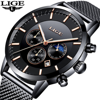 2018 LIGE Mens Watches Top Brand Luxury Men's Military Sports Watch Men Casual Waterproof Quartz Wristwatch Relogio Masculino 