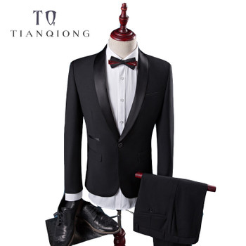 TIAN QIONG Cheap New Coat Pant Designs High Quality Cotton Black Casual Suits Men,wedding Adress Casual Suit Men,Plus-Size S-4XL