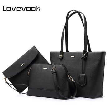 LOVEVOOK handbag women shoulder bags designer crossbody bag female large tote 3 set bag big luxury small purse and handbag 2018 