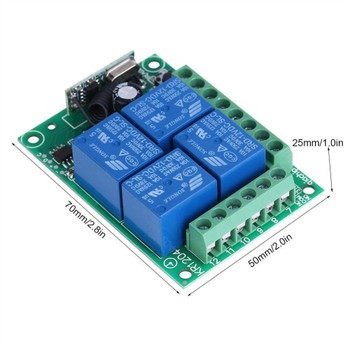 433Mhz Universal Wireless Remote Control Switch DC12V 4CH relay Receiver Module and 5pcs 4 channel RF Remote 433 Mhz Transmitter