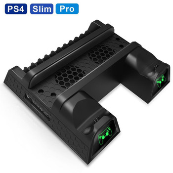 DOBE PS4/PS4 Slim/PS4 PRO Vertical Stand with Cooling Fan Cooler Dual Controller Charger Charging Station for SONY Playstation 4