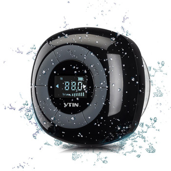 VTIN Mini waterproof wireless speaker FM radio bluetooth 4.0 build in microphone water resistant shower speaker with LCD screen 