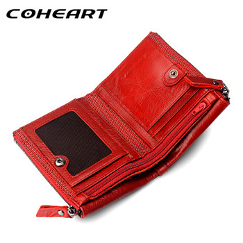 COHEART Wallet Women genuine leather top quality female wallet purse small wallet zipper coin pocket card holders card wallet