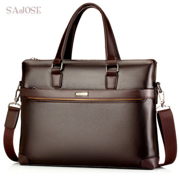 Man's Leather Bag Business Men Bags Laptop Tote Briefcases Male Crossbody Bags Shoulder Handbag High Quality Men's Messenger Bag
