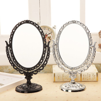 Vintage Makeup Mirror Desktop Rotatable Mirror with Butterfly Rose Vines Decor Tool @ME88