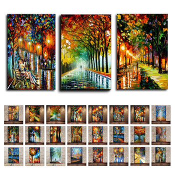 High Quality 100% Handpainted Multiple Style Multicolor Modern Knife Oil Paintings Canvas Abstract Landscape Wall Art Home Decor