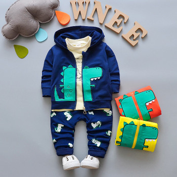 BibiCola baby boys Clothes set Boys Hoodie Jacket+Tshirt+Pants 3PCS Autumn newborn Clothing set Toddler Kids infant sets