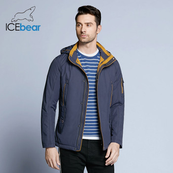 ICEbear 2018 Three Colors Large Size Polyester Thin winter jacket Men parka Spring Casual Warm Coat 17MC853D