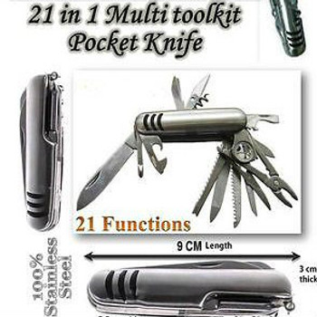 21 In 1 Multi Functional Army Knife with Nylon Pouch