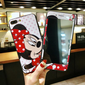 360 Full Cover Phone Case +Screen Protector for IPhone X 8 7 6 6S Plus for Iphone 7 8 X Glitter Acrylic Case Tempered Glass Film
