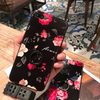 3D Print Vintage Floral Phone Case with Finger Ring for Samung s8/s8 plus/note 5/note 8/s6/s6 edge/s7/s7 edge Empaistic Cover