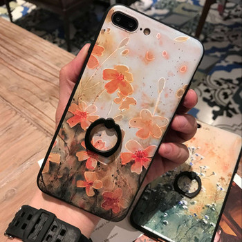 3D Print Vintage Floral Phone Case with Finger Ring for Samung s8/s8 plus/note 5/note 8/s6/s6 edge/s7/s7 edge Empaistic Cover