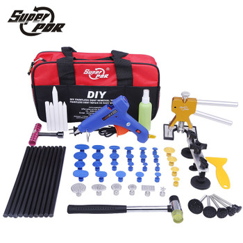 Super PDR Kit Tools Car Dent Repair Tool Dent Puller Hot Melt Glue Gun Pulling Bridge Rubber Hammer Paintless Dent Removal