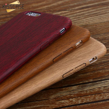 KISSCASE Vintage Wood Texture Pattern Leather Cases For iPhone 7 6 6S Plus 5 5S SE Case Soft Wood Cover For iPhone 7 8 Xs Max XR