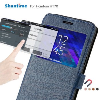 Pu Leather Phone Case For Homtom HT70 Flip Case For Homtom HT70 View Window Book Case Soft Tpu Silicone Back Cover
