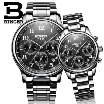 2017 Switzerland watches lover's luxury brand BINGER men and women sapphire Waterproof Mechanical Wristwatches B-603MW