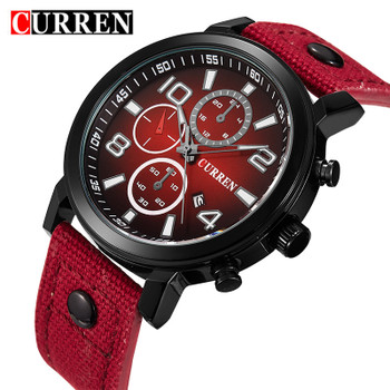 CURREN Mens Watches Top Brand Luxury Leather Casual Quartz Watch Men Military Sport Clock Wrist Watch For Men Relogio Masculino