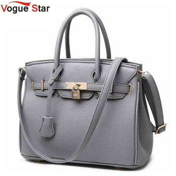 Vogue Star Luxury Lock Rivet Ladies Leather Tote  Bag 2018 New Designer Handbags High Quality Women Shoulder Messenger Bag LS312