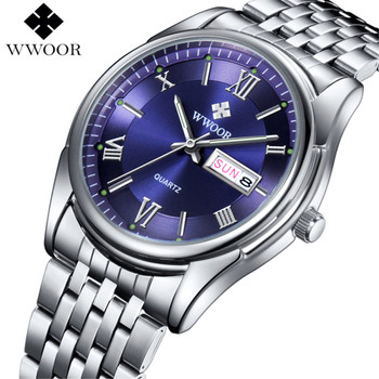 Wwoor Waterproof Sport Watch Men Luxury Brand Fashion Quartz Watch Luminous Display Casual Men's Watches Clock Relogio Masculino