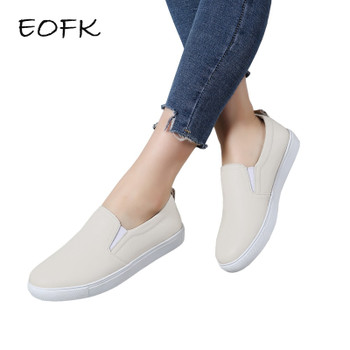 EOFK New Design Fashion Spring Women Flats Loafers Leather Shoes Woman Loafer Slip On Casual Shoes For Women Moccasins