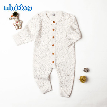 Newborn Rompers Spring Long Sleeve Toddler Girls Overalls Autumn Candy Color Infant Boys Jumpsuits Children Knit Outfits Clothes