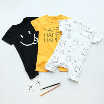 Fashion Infant clothing baby romper gray short sleeve cartoon bear one piece suit Jumpsuit newborn baby boy girl clothes XH-188