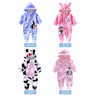 2018 Animal style baby Rompers Jumpsuit winter/spring warm Baby Girl infant Rompers Flannel fleece/cotton Baby Clothes Jumpsuit