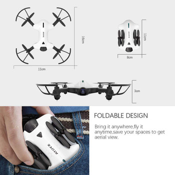 Atoyx AT-146 720P FPV Wifi Drone High Hold Mode RC Helicopter  Drones with HD 2MP Camera  Foldable Wireless Quadcopters