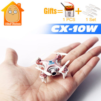 MiniTudou 3 Colors Mini Remote Control Helicopter CX-10W CX10W CX-10W-TX RC Quadrocopter With Camera Mini Drones Dron FPV