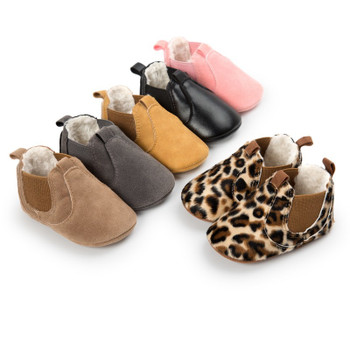 Autumn Winter Baby Girls Boys Fashion Shallow Moccasins Baby Anti Slip Elastic Soft Rubber Sole Shoes