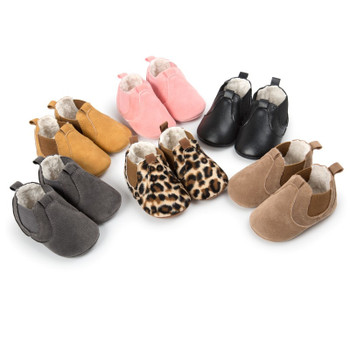 Autumn Winter Baby Girls Boys Fashion Shallow Moccasins Baby Anti Slip Elastic Soft Rubber Sole Shoes