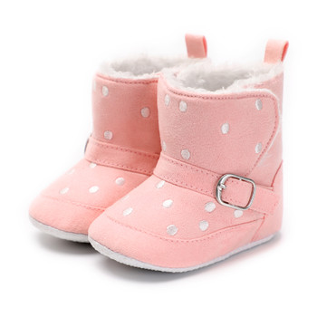 Baby Shoes Newborn Winter Fleece Leather Baby Shoes Infant Booties Prewalker Warm Booties Shoes Anti-Slip 0-18 Months