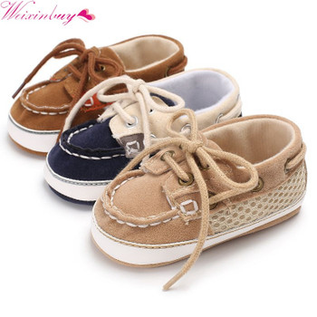 HOT!Spring Baby Boy Casual Shoes Lace-up T-tied solid color casual Toddler Shoes Non-slip Soft Bottom Warm Shoes