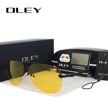 OLEY Yellow Polarized Sunglasses Men night vision glasses Brand Designer women spectacles car drivers Aviation goggles for man