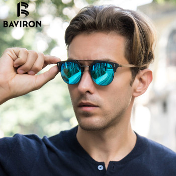 BAVIRON 2017 Designer Wooden Sunglasses Man Retro Classic Sun Glasses Metal and Wood Polarized Sunglasses Popular Eyewear 096