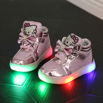 2018 cartoon Lovely fashion cute LED baby casual shoes cute ankle boots for girls boys Hook&amp;Loop baby sneakers toddlers