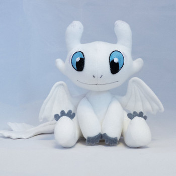 How to Train Your Dragon 3 Plush Toy Light Fury Soft White Dragon Stuffed Doll Christmas Gift 25cm