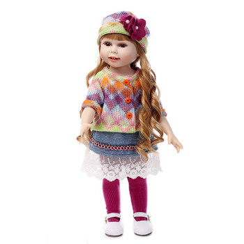 NPK NEW 45CM Realistic Girl Doll Looking American  Princess Baby Dolls 18 Inch Safe silicone Girl Dolls for Kids Gift