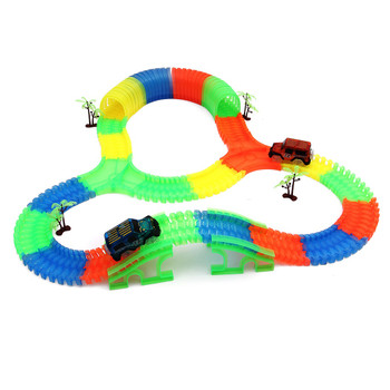 Shineheng Miraculous Glowing Race Track Bend Flex Flash in the Dark Assembly Car Toy 150/165/220/240pcs Glow Racing Track Set