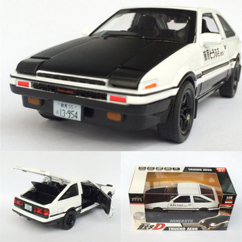 1:28 Toyota Trueno AE86 Alloy Diecast Car Model Pull Back Toy With Light Sound For Kid Toys Gifts Original Box