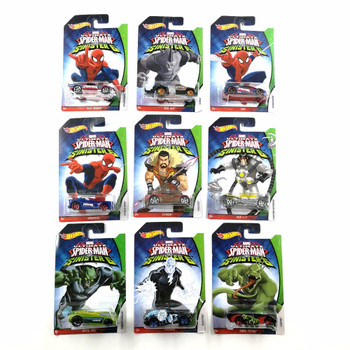 Hot Wheels Car MARVEL Ultimate Spider Man Sinister6 Collector's Edition Metal Diecast Cars Kids Toys Vehicle For Gift 10pcs/set