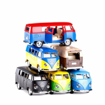 High Simulation  Model Toy Car RMZ City 1:36 Metal Volkswagen Van Retro Print T1 Bus Alloy Bus Model Excellent Kids Gifts PUBG