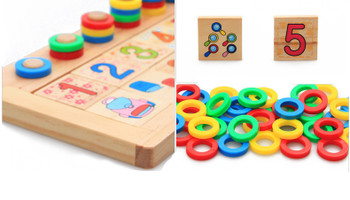 BOHS Children Wooden Montessori Materials Learning To Count Numbers Matching Early Education Teaching Math Toys